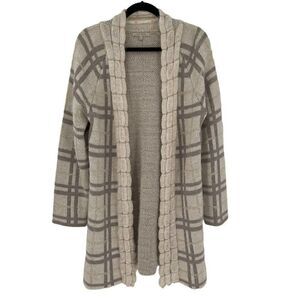 Elisabetta Collection Mohair Wool Blend Open Front Cardigan Sweater Cream Large